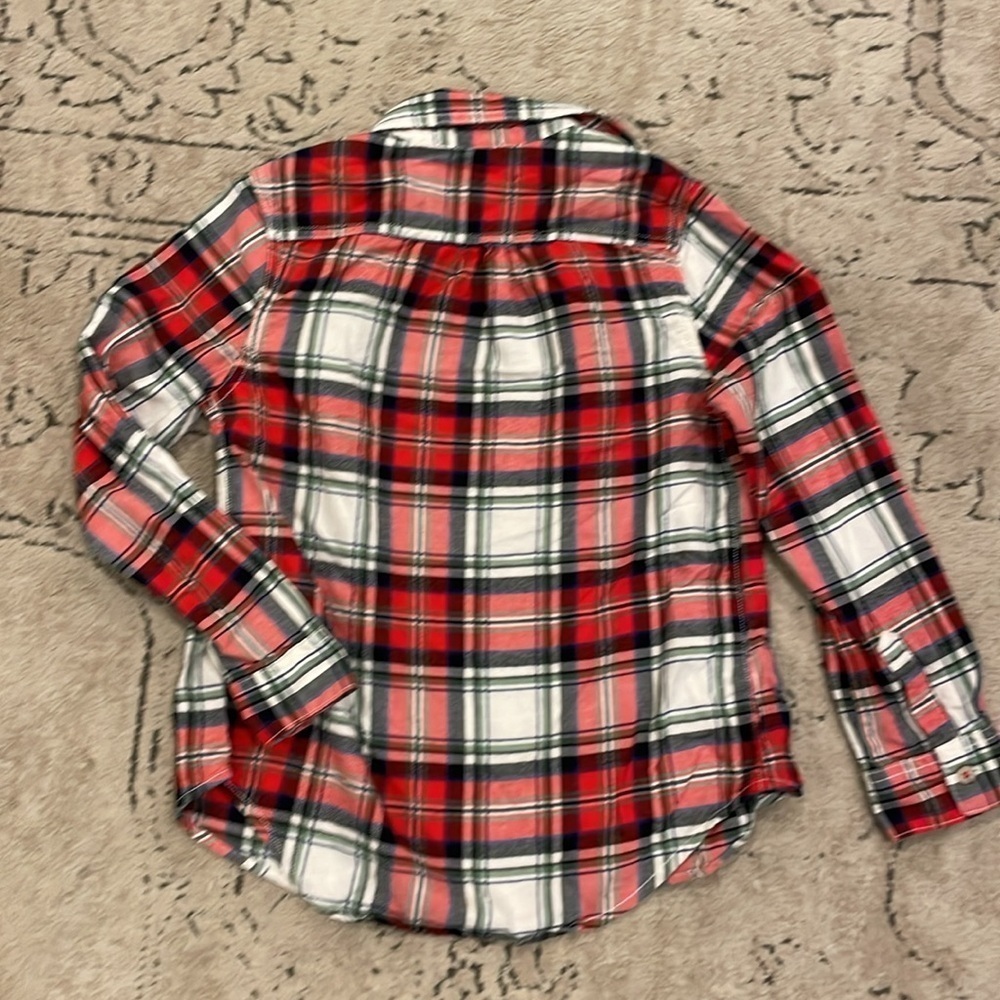 Cat & Jack Red Plaid Kids Button Down Shirt - Picture 9 of 9